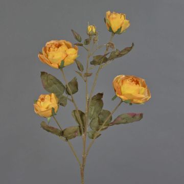 Ramo artificiale di rose SITARA, arancione-giallo, 75cm, Ø5-8cm