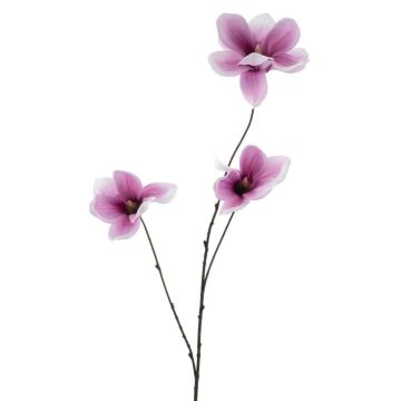 Ramo artificiale di magnolia FLAVA, rosa scuro-bianco, 85 cm