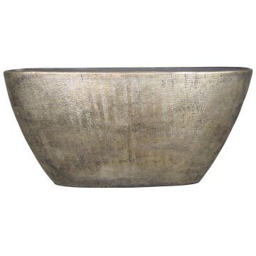Ciotola decorativa a forma di barca in ceramica AGAPE con grano, oro, 73x17x36cm