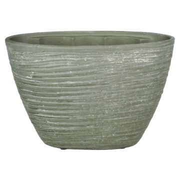 Vaso per orchidee in ceramica ADELPHOS, ovale, scanalature, grigio-marrone, 32x14,5x22,5cm
