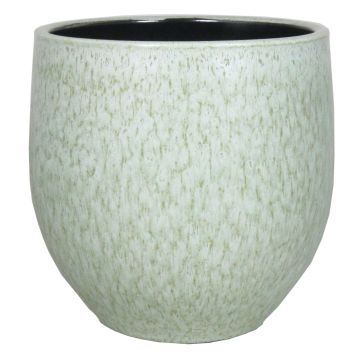 Vaso da piante in ceramica ELIEL, maculato, verde menta-bianco, 20cm, Ø20cm
