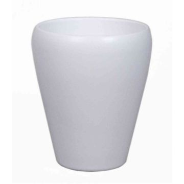 Vaso conico per orchidee NAZARABAD, ceramica, bianco-opaco, 17cm, Ø14cm