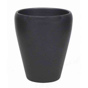 Vaso conico per orchidee NAZARABAD, ceramica, antracite-opaco, 17cm, Ø14cm