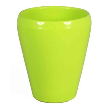 Vaso conico per orchidee NAZARABAD, ceramica, verde mela, 17cm, Ø14cm
