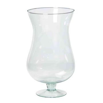 Vaso decorativo a calice in vetro KOFFI, con piede, trasparente, 30cm, &Oslash;16cm