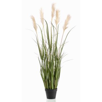 Erba della Pampa finta ALCANTARA con pannocchie, verde, 130cm
