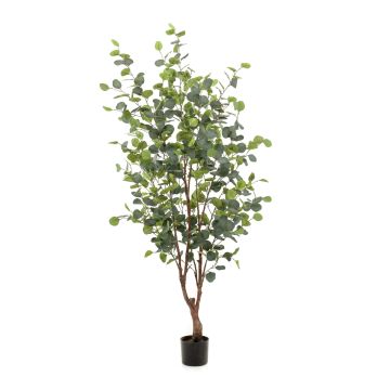 Albero finto di eucalipto ANUHEA, tronco finto, verde-grigio, 140cm