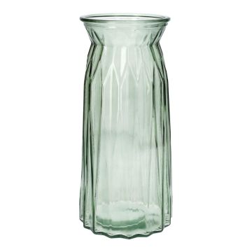 Vaso da fiori RUBIE in vetro, verde-trasparente, 24 cm, Ø 11 cm