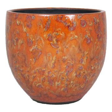 Vaso da piante in ceramica ELIEL, maculato, arancione-giallo, 13cm, Ø14cm