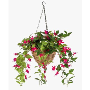 Fiori artificiali in cesto fucsia JONKFUN in cesto, crossdoor, fucsia, 70cm Fiori artificiali in cesto fucsia JONKFUN in cesto, crossdoor, fucsia, 70cm