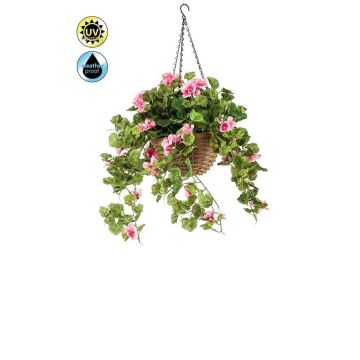 Geranio artificiale CUVAST in cesto, crossdoor, rosa, 70 cm