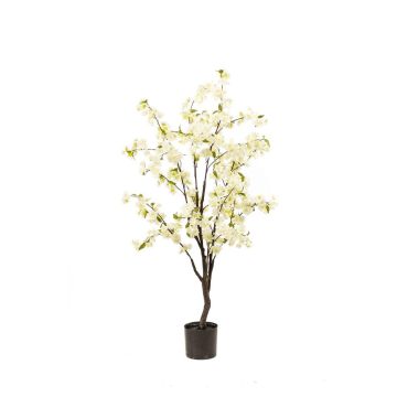 Albero di ciliegio artificiale JANKFUN con fiori, tronco artificiale, bianco, 135 cm