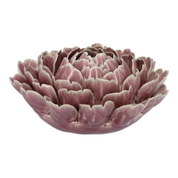 Vaso in ceramica a forma di fiore di loto MARILUNA, realizzato a mano, lilla, 13cm, Ø28,5cm