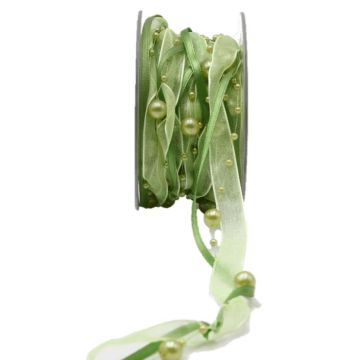 Nastro decorativo CARESA in chiffon e raso, verde, 5 m, 20 mm Nastro decorativo CARESA in chiffon e raso, verde, 5 m, 20 mm