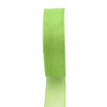 Nastro in organza OSNA, verde lime, 50 m, 10 mm