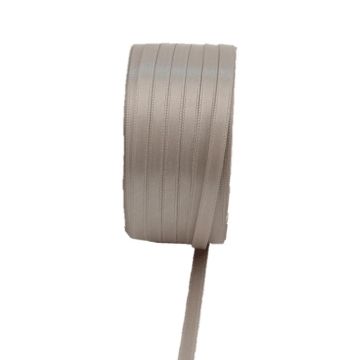 Nastro doppio in raso Vipke, taupe, 50 m, 6 mm