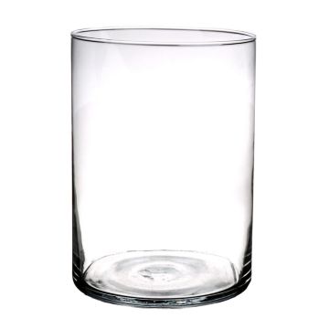 Vaso cilindrico SANYA EARTH, vetro, trasparente, 25cm, Ø18cm