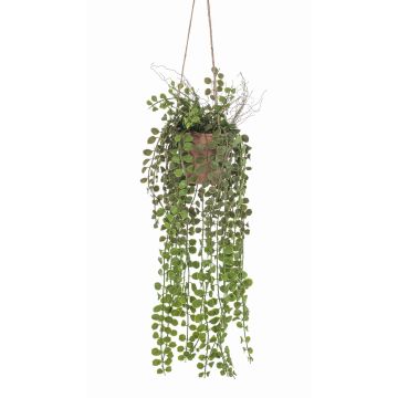 Fioriera artificiale Fico rampicante GREGORIOS in vaso decorativo, radici, verde, 90 cm