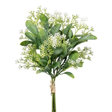 Mazzo decorativo di ruta FERKAN con fiori, bianco, 40 cm