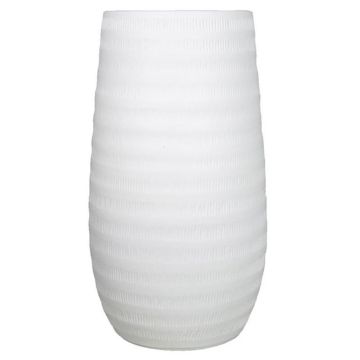 Vaso da fiori in ceramica TIAM con scanalature, bianco-opaco, 50cm, Ø26cm Vaso da fiori in ceramica TIAM con scanalature, bianco-opaco, 50cm, Ø26cm