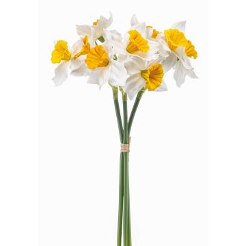 Mazzo di fiori artificiali narcisi BROZIN, bianco-giallo, 40 cm