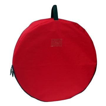 Borsa a forma di ghirlanda natalizia RYUKEN con manici, rossa, 23cm, Ø91cm