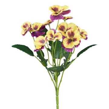 Fiore artificiale violetta ZELKARO, bastoncino, malva-giallo, 35 cm