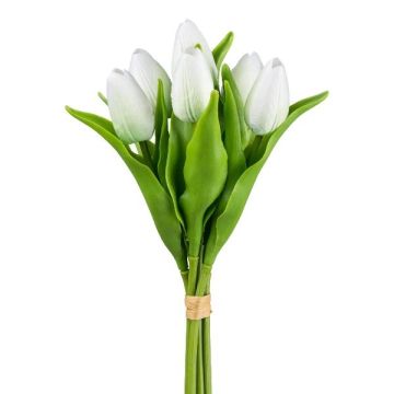 Mazzo di fiori artificiali tulipani BORGA, bianco, 35 cm