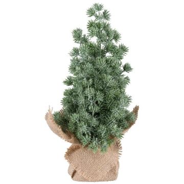 Albero decorativo larice ARKY in sacchetto di juta, ghiacciato, 27cm