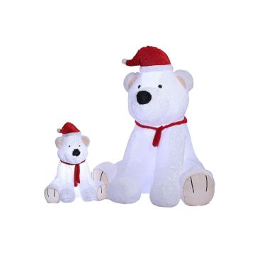 Orso polare decorativo XXL CASIMARO, gonfiabile, morbido, LED, bianco, 165x170x183cm Orso polare decorativo XXL CASIMARO, gonfiabile, morbido, LED, bianco, 165x170x183cm