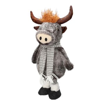 Toro decorativo in peluche STADEN, in piedi, grigio, 20x13x46 cm Toro decorativo in peluche STADEN, in piedi, grigio, 20x13x46 cm