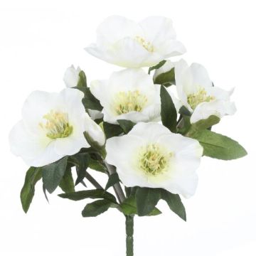 Fiore artificiale di rosa di Natale TRUNDE, su bastoncino, bianco, 25cm
