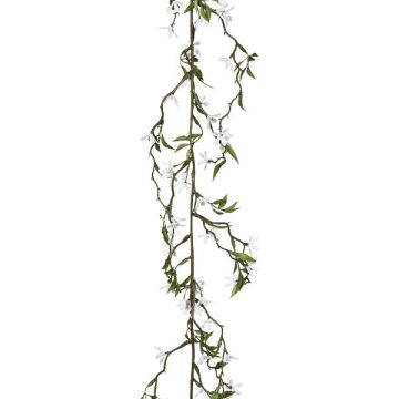 Ghirlanda di fiori artificiali Gelsomino VINDOR, bianco, 180 cm