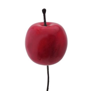 Mela decorativa NIPON con spillo, 6 pezzi, rossa, 3,5cm