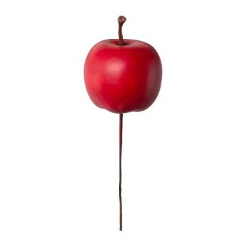 Frutta decorativa mela NIPON con spina, 6 pezzi, rosso opaco, 3,5cm