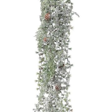 Decorazione da appendere Larice WODRI, bastoncini, pigne, ghiacciato, bianco-verde, 125cm