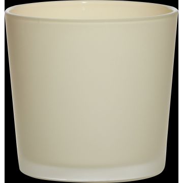 Vaso da piante in vetro ALENA FROST, beige opaco, 11cm, Ø11,5cm