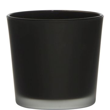 Vaso da piante in vetro ALENA FROST, nero opaco, 11cm, Ø11,5cm