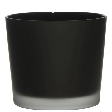 Vaso da piante in vetro ALENA FROST, nero opaco, 12,5cm, Ø14,5cm