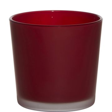 Vaso da piante in vetro ALENA FROST, rosso opaco, 11cm, Ø11,5cm