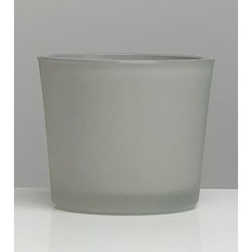 Vaso da piante in vetro ALENA FROST, grigio opaco, 12,5cm, Ø14,5cm