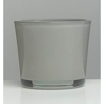 Vaso da piante in vetro ALENA, grigio, 19cm, Ø19cm