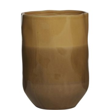 Fioriera in ceramica DONELLA, marrone-beige, 20cm, Ø15cm