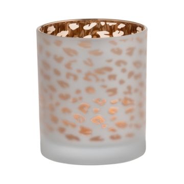 Portacandela SENGA, motivo leopardato, opaco-oro, 10cm, Ø9cm Portacandela SENGA, motivo leopardato, opaco-oro, 10cm, Ø9cm