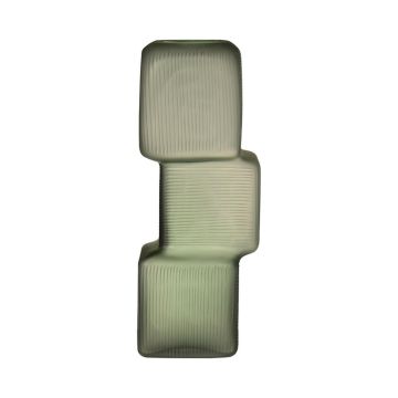 Vaso per fiori a stelo RAELYN, vetro, aspetto tetris, verde, 31cm, Ø12cm