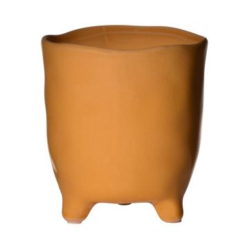 Fioriera CATIA con piedi, ceramica, arancione-marrone, 16cm, Ø15,5cm