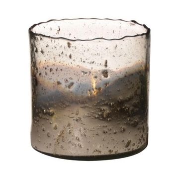 Lampada da tavolo GOLIAT in vetro, argento anticato, 15 cm, Ø 15 cm