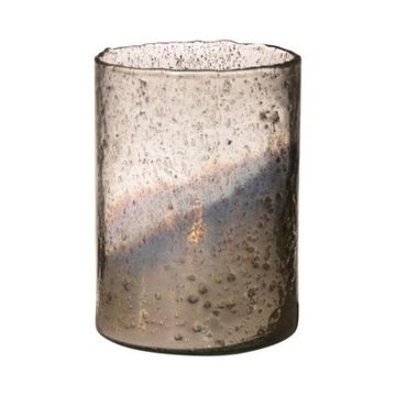 Vaso da tavolo GOLIAT in vetro, argento anticato, 20 cm, Ø 15 cm