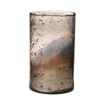 Vaso da tavolo GOLIAT in vetro, argento anticato, 25 cm, Ø 15 cm