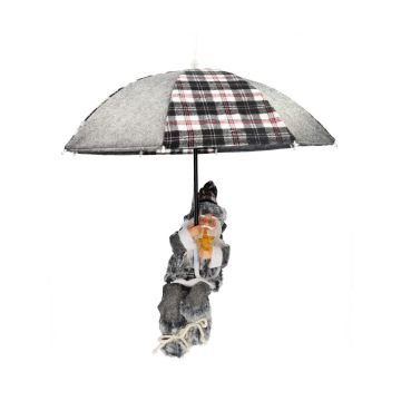 Babbo Natale SISSON da appendere con ombrello, LED, grigio-bianco, 60 cm, Ø 50 cm Babbo Natale SISSON da appendere con ombrello, LED, grigio-bianco, 60 cm, Ø 50 cm